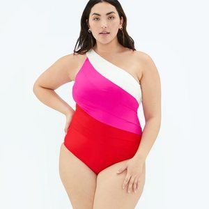 NEW Summersalt Sidestroke Red Swimsuit NWT - Lava & Hibiscus & White Sand